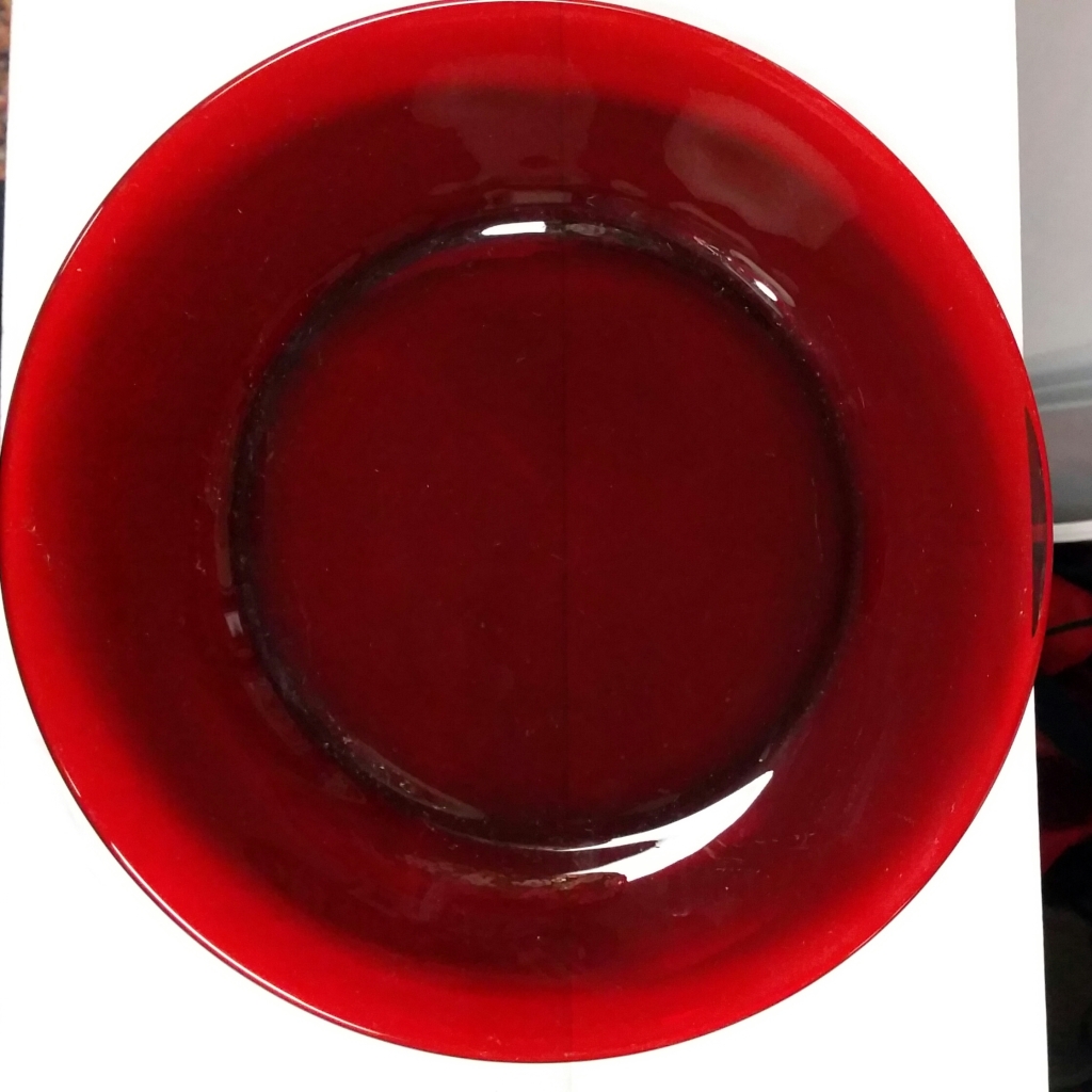 vintage red depression glass plate